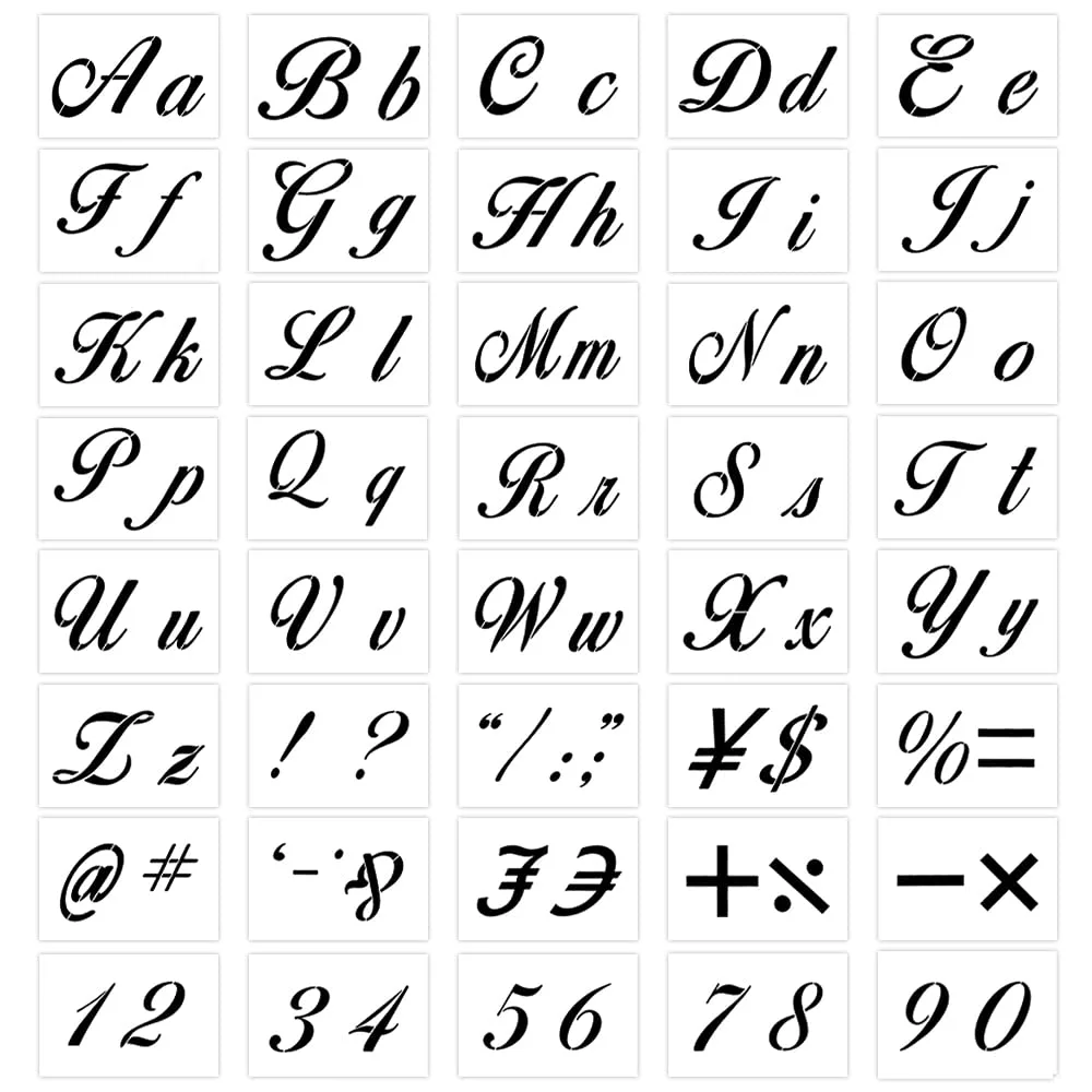 Pochoirs Alphabet Lettres Calligraphiques