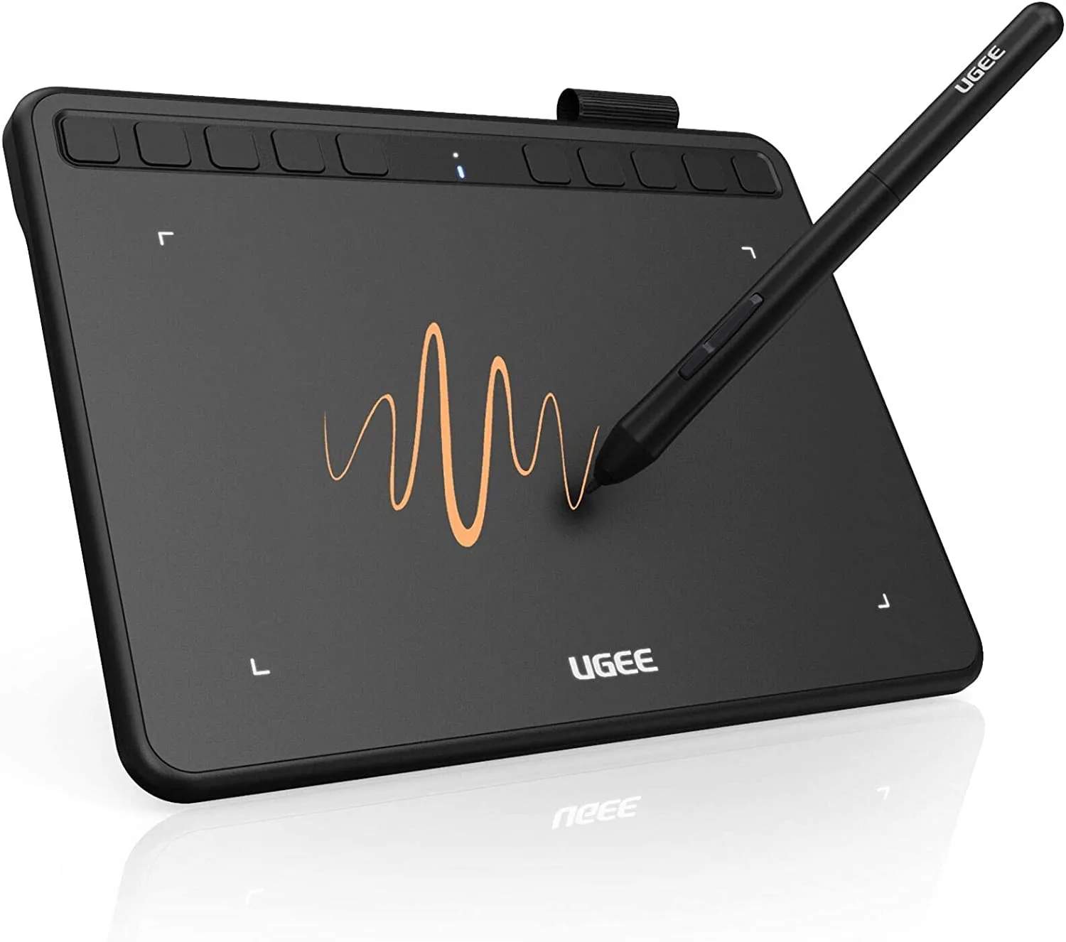 UGEE S640 Tablette Graphique, Tablette de Dessin Numérique avec Stylet sans Pile Sensibilité à la Pression 8192 Tablette à Stylet 10 Touches de Raccourci Compatible avec Windows Mac Linux Android S64…